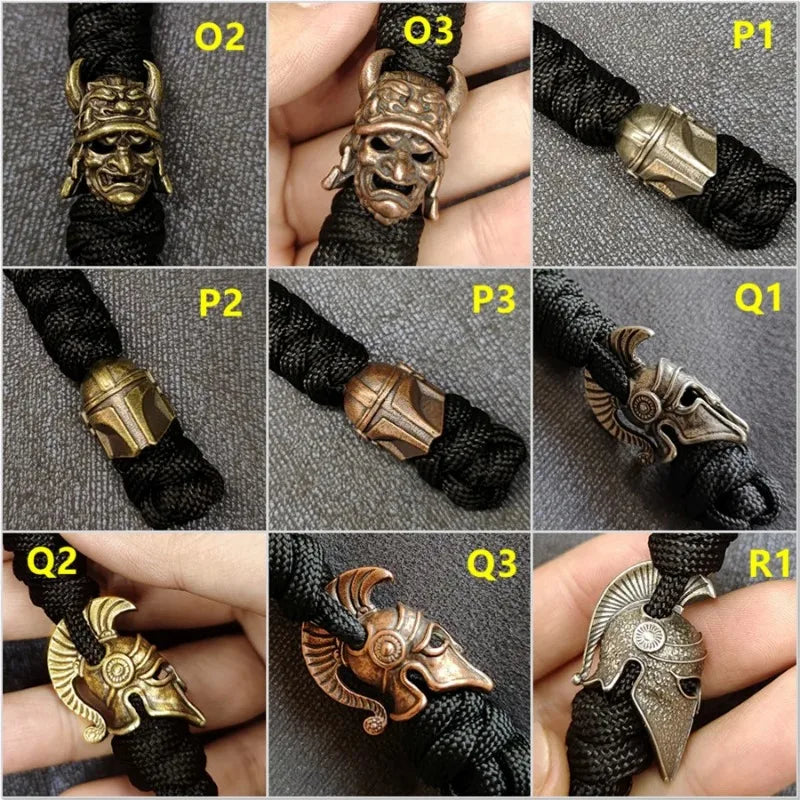 Warriror Helmets Paracord Beads Lanyard Dreadlock Beard Bead