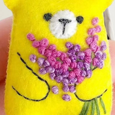 Bouquet Bear Doll Miniature Pocket Hug 5.5*4cm Felt Little Plushie Toy