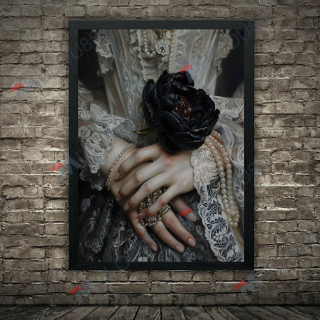 Lace, Pearls, Swords, and Snakes, Moody Victorian Art Poster Prints Dark Academia Wall Art Home Decor