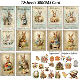 Set of 52 Easter Cardstock & Stickers Scrapbooking Crafting Supplies
