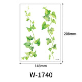 Forest Green Leaf Vine Temporary Tattoo Sticker Waterproof