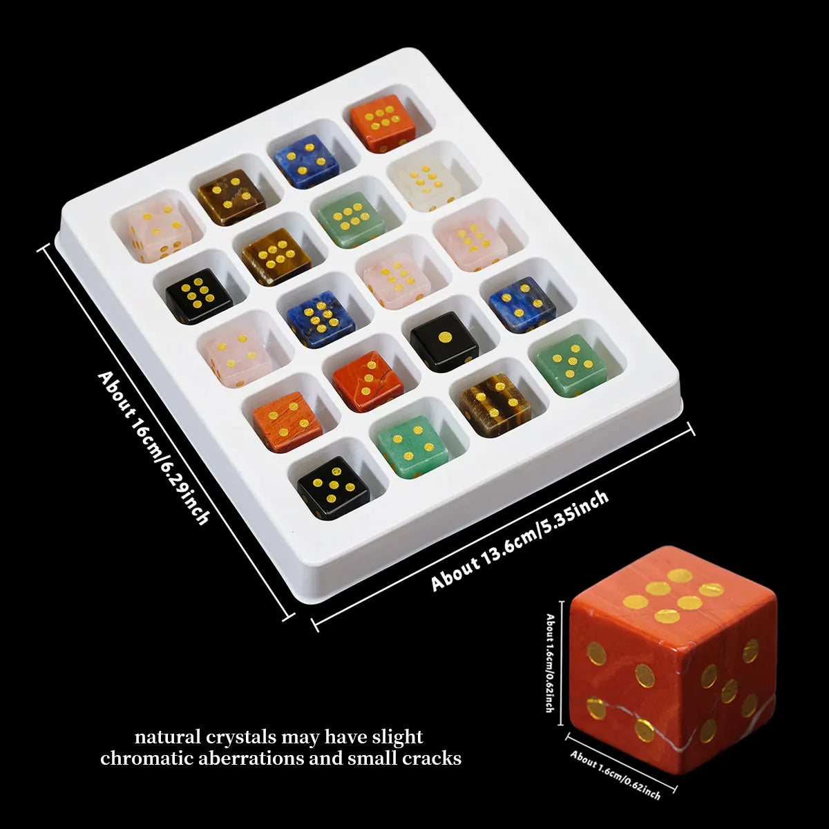 Natural Crystal Stone Lucky Dice