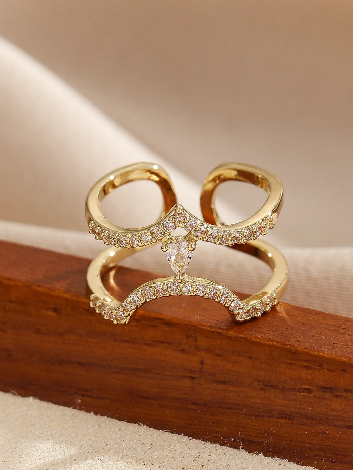 Zircon Nail Jewellery Wearable Art Finger Tip Rings