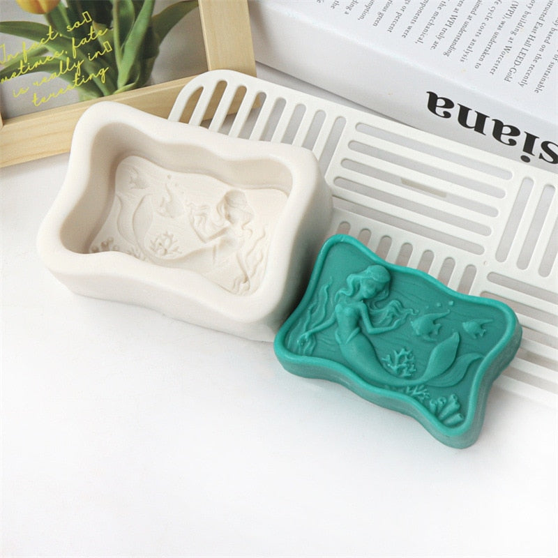 Mermaid Silicone Soap Moulds DIY Ocean Goddess Candle Resin Making Chocolate Mould