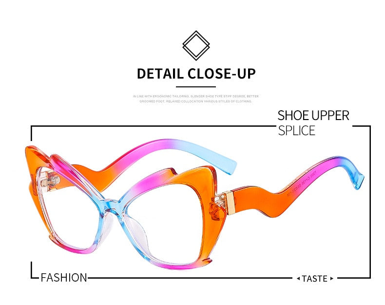 Blue Light Reading Glasses Butterfly Cat Eye Glasses Frame Clear Lens