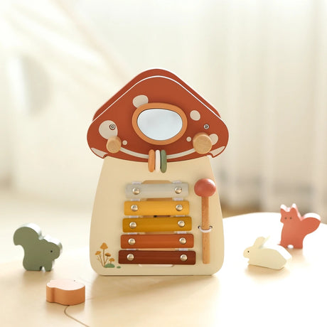Mushroom Busy Box Baby Montessori Musical Wooden Toys Educational Percussion Toys