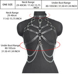 Rib Cage Harness Chest Body Harness Gothic Punk Faux Leather & Chains