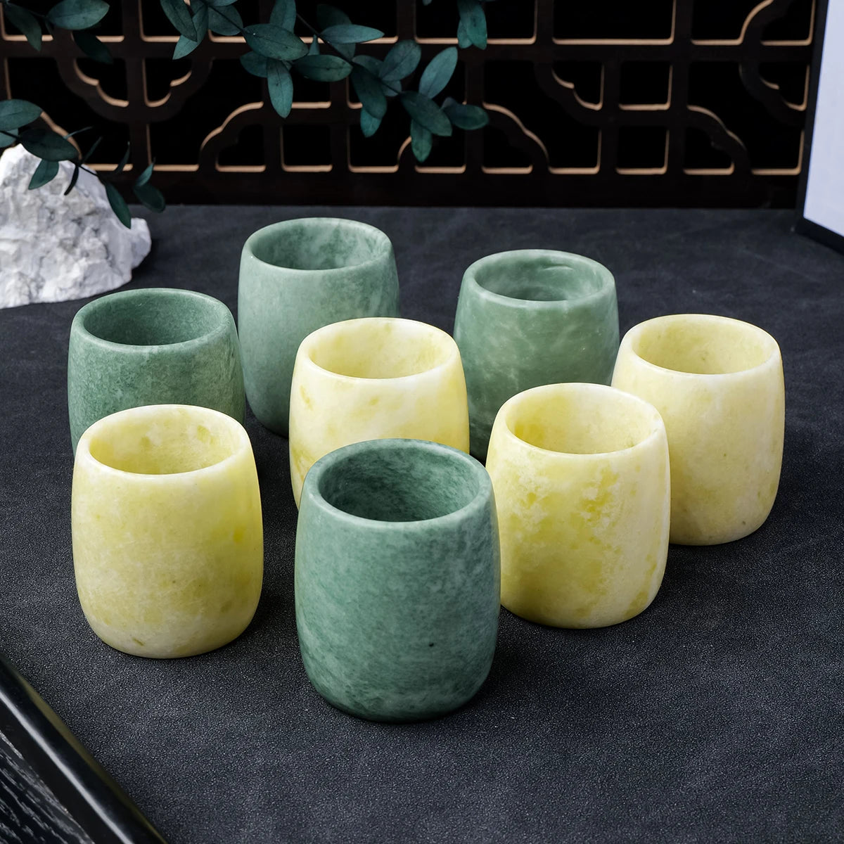 Crystal Healing Jade Drinking Vessel Handmade Folk Art Ornaments