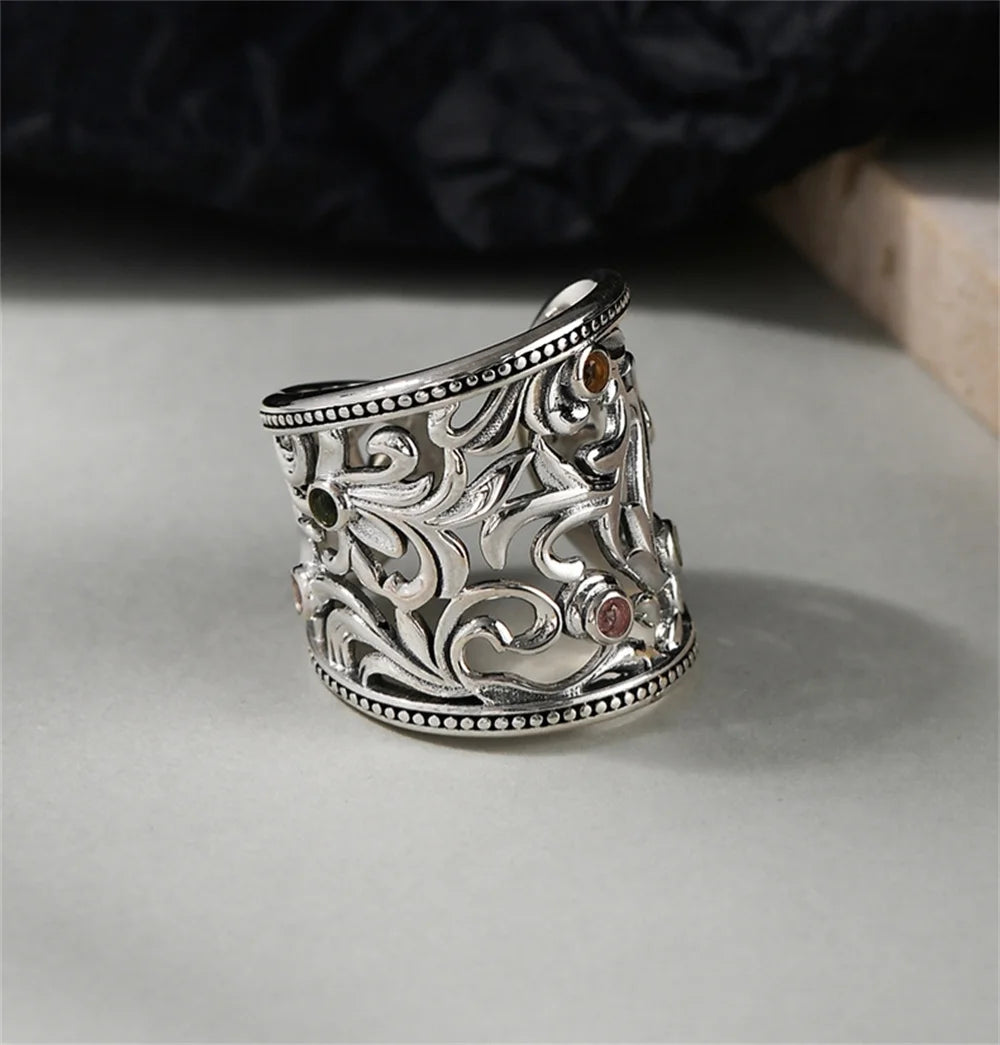 Eternal Garden S925 Sterling Silver Ring Tourmaline