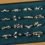 Sweet and Dainty Colourful Zircon Rings Gift Idea