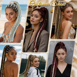 24" Beaded Boho Braided Ponytail Extension Viking Ties Dreadlock Synthetic Hairpiece