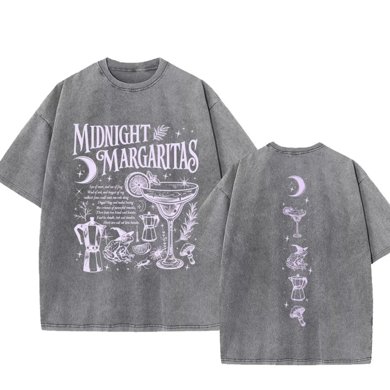 Vintage Washed Midnight Margaritas Cotton T-Shirt Practical Magic Tee