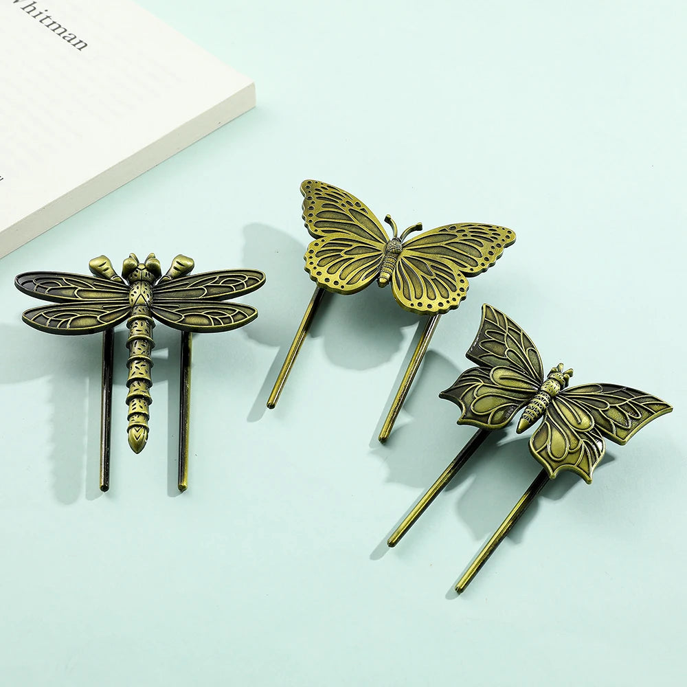 Butterfly Dragonfly Book Clip Bronze Metal Bookmarks