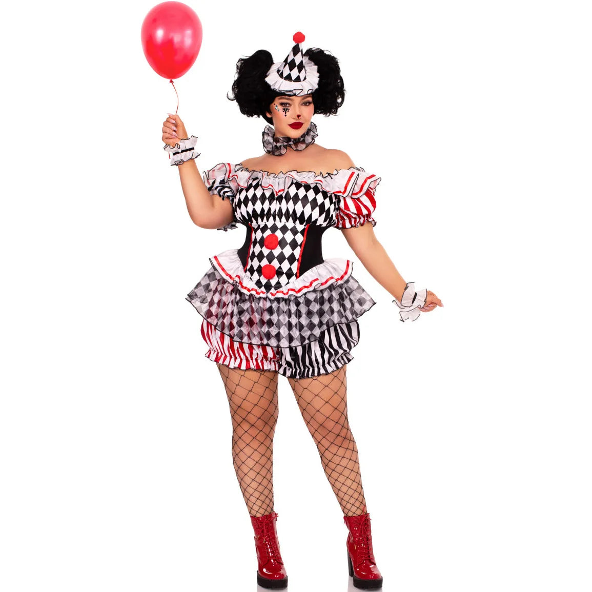Clown Cosplay Costume Circus Performance Jumpsuit Halloween Party Carnival Jester Theater Stage Performance