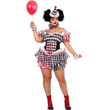 Clown Cosplay Costume Circus Performance Jumpsuit Halloween Party Carnival Jester Theater Stage Performance