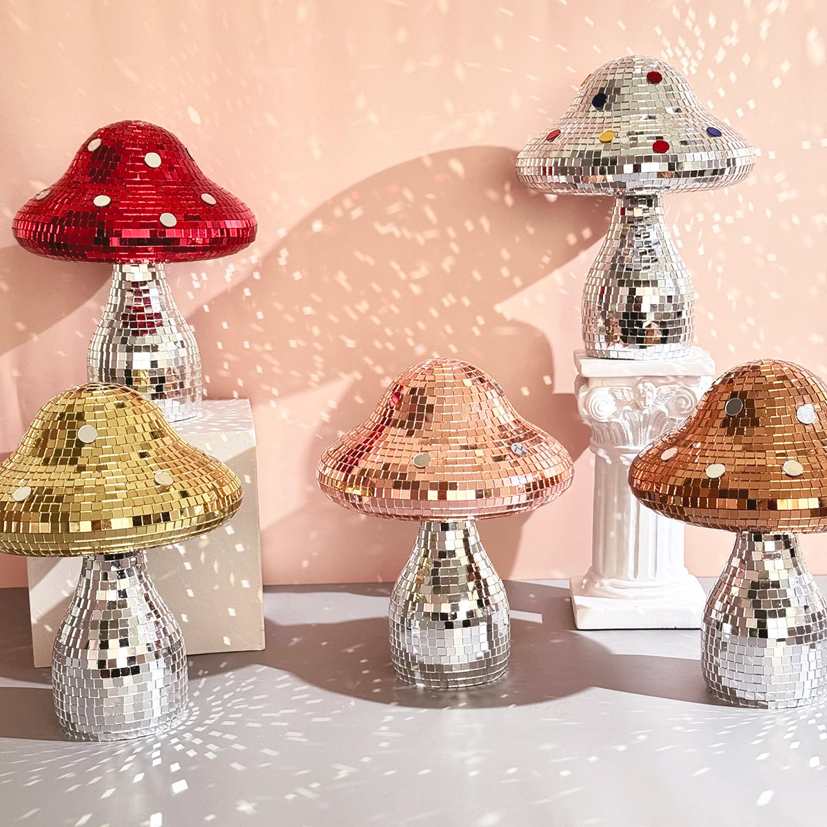 Disco Mushroom Mirror Ball Ornament Home Decor