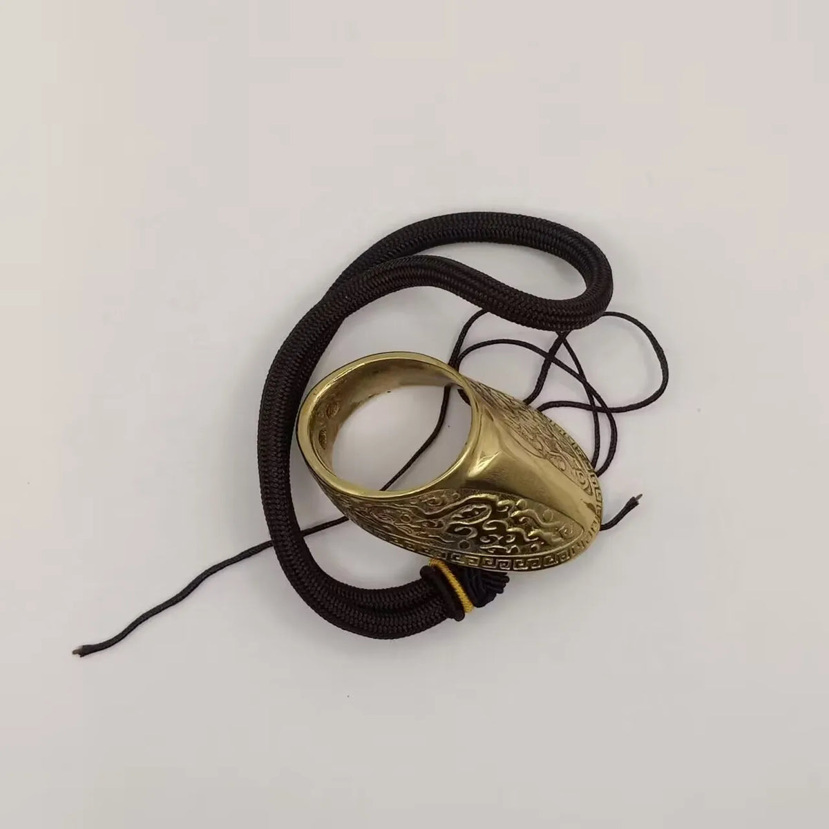 Engraved Archery Thumb Ring Tibetan Silver Banzhi Archery Gear