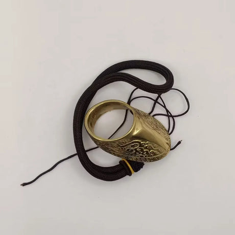 Engraved Archery Thumb Ring Tibetan Silver Banzhi Archery Gear