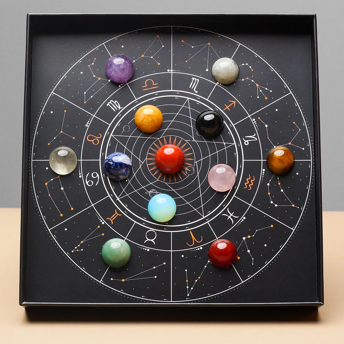 Natural Crystal Ball Constellation Healing Reiki Wicca Chakra Stones Sphere