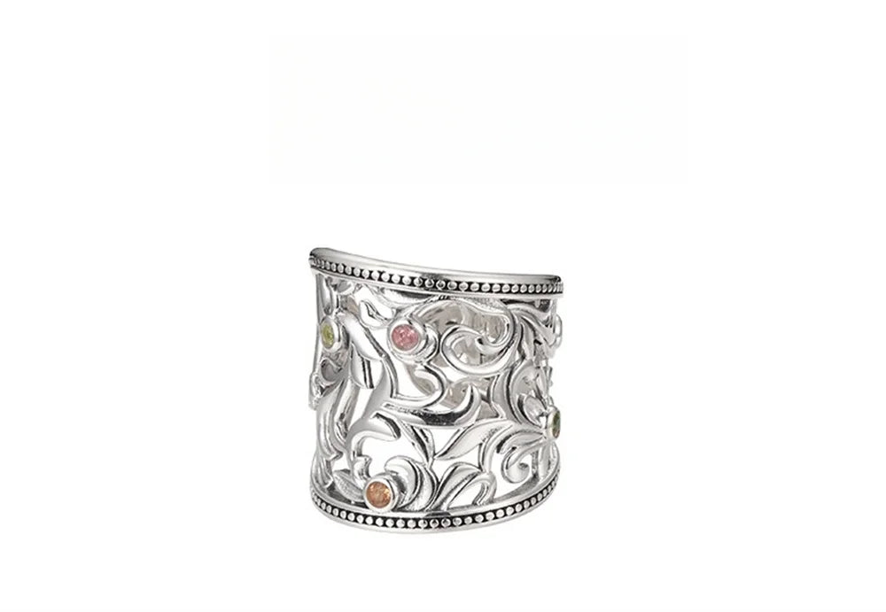 Eternal Garden S925 Sterling Silver Ring Tourmaline