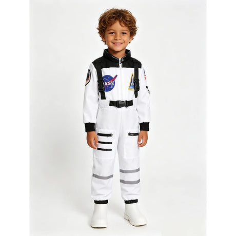 Kids Astronaut Costume Space Suit Halloween Cosplay Space Explorer Performance Book Week Costumes Children's Jumpsuit Spaceman Boys Girls