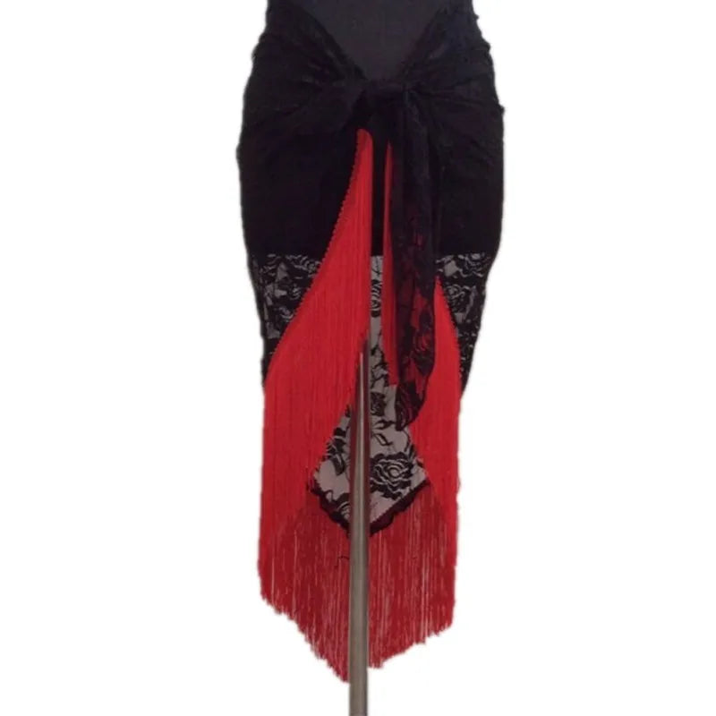 Flamenco Lace Shawl Tassel Hip Triangle Scarf Latin Dance Hip Belly Dance Wear