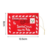 Santa Claus Felt Letter Envelopes Embroidered Christmas Candy Gifts Bag Holder Tree Ornaments