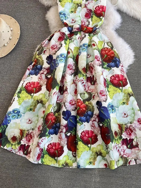 Spring Races Floral Tank Dress with Pockets