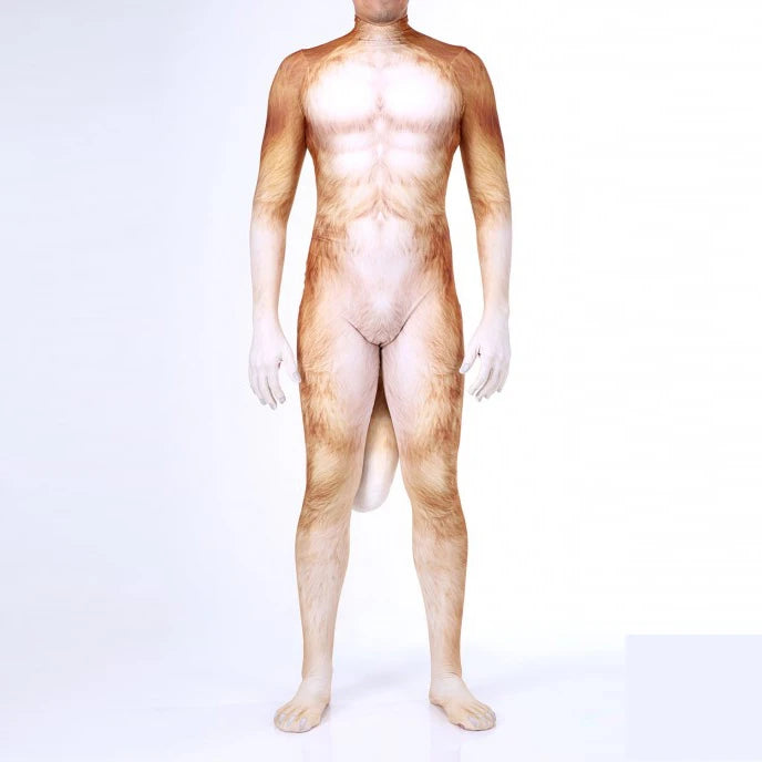 Animal Cosplay Carnival Costume Adults Bodysuit Unisex with Paws and Tail