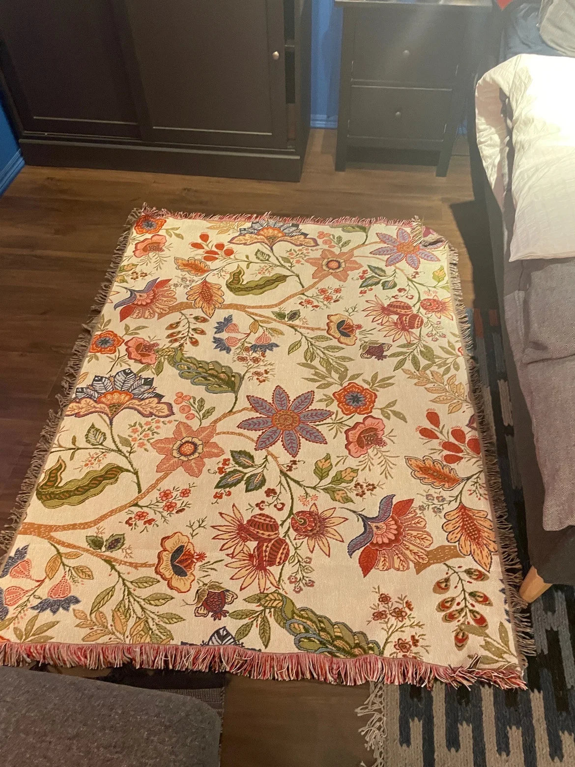 Boho Throw Blanket Outdoor Van Life Bedspread Beach Towel Yoga Mat