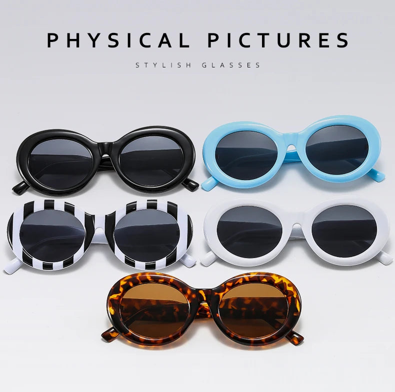 Zebra Stripe Oval Sunglasses