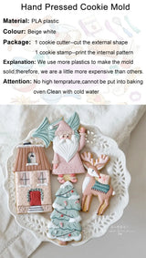 Christmas Nordic Style Cookie Cutters Santa Elk House Xmas Tree