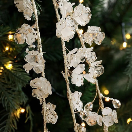 35-40cm Christmas Crystal Vine Pendants Glitter Beads String Handmade Xmas Tree Ornaments