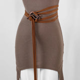 Medieval Norse Ren Faire Leather Rope Brass Belt