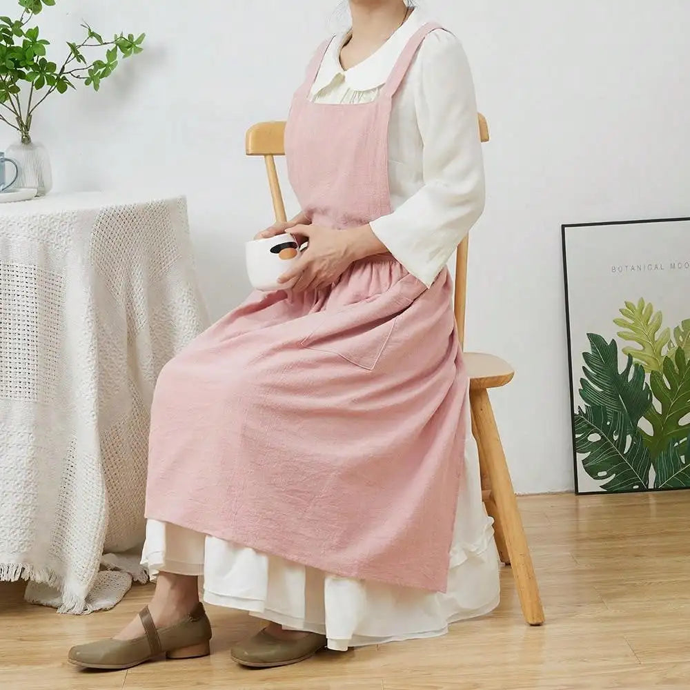 Maker's Apron Cotton Linen Gardening Kitchen Pinafore Aprons