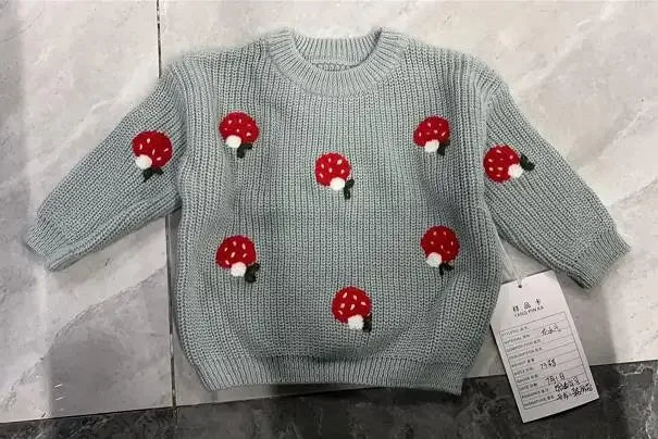 Childrens' Embroidered Mushroom Sweater