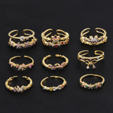 Sweet and Dainty Colourful Zircon Rings Gift Idea