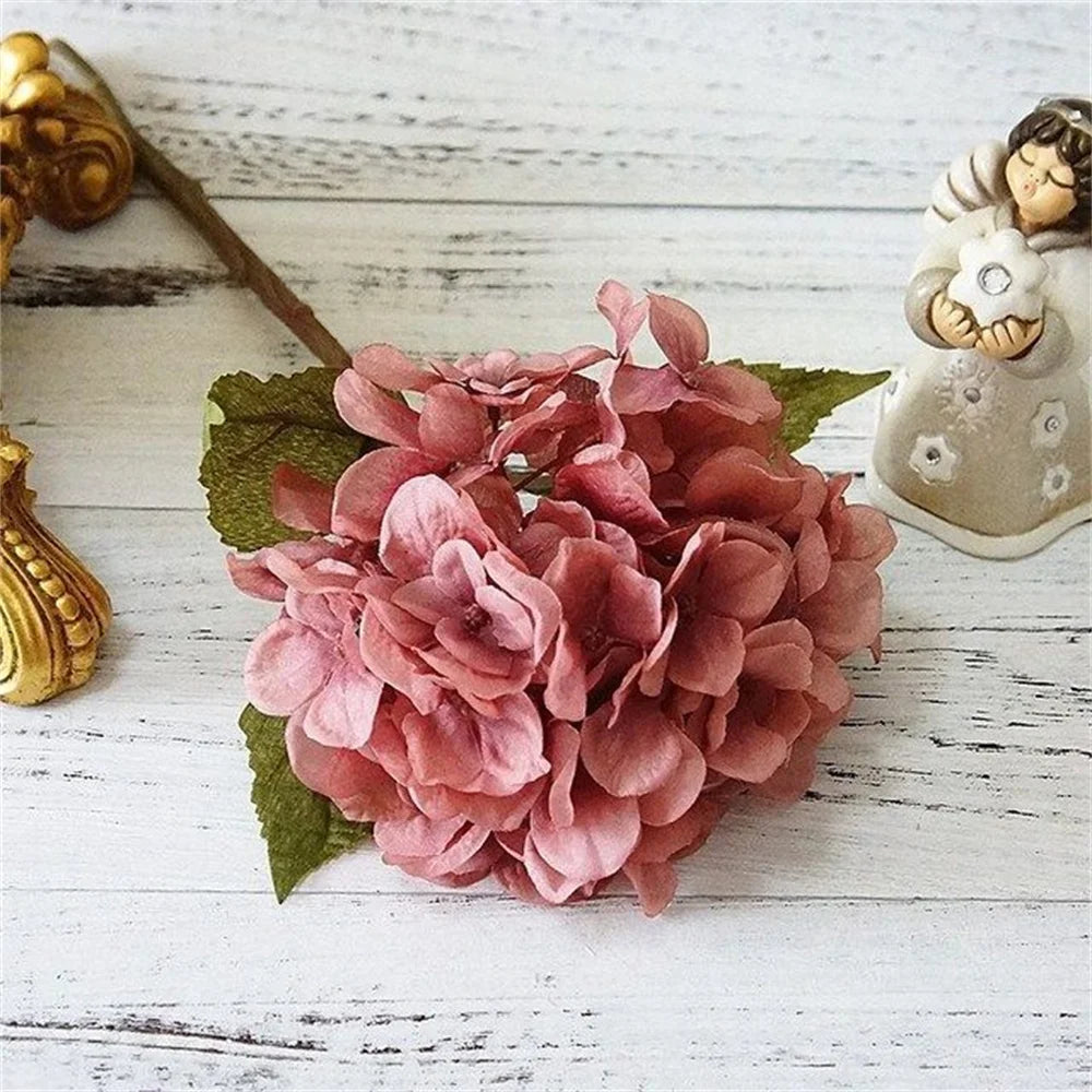 One Bundle Autumn Silk Hydrangea Home Decorative Bridal Bouquet Artificial Flowers