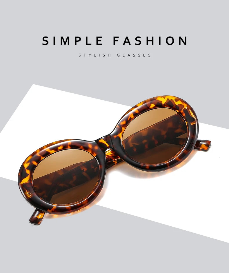 Zebra Stripe Oval Sunglasses