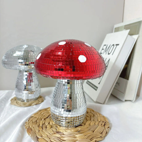 Disco Red Mushroom Mirror Ball Party Decoration