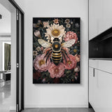Wild Flower Bumblebee Canvas Prints Dark Academia Wall Art