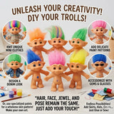 Vintage 6pcs Troll Doll Set With Gem Belly Mini Pvc Classic Dolls Retro Toy For Collection & Kids' Gift