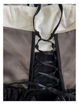 Justine's French Black Lace Sling Spliced Ruffles Bandage Backless Dress