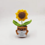 Crochet Sunflower Flowers Potted Desk Ornaments