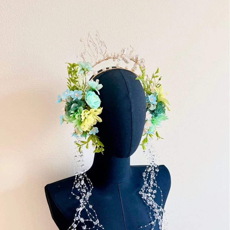 Forest Fae Woodland Elf Hair Crown Elven Cosplay Headpiece