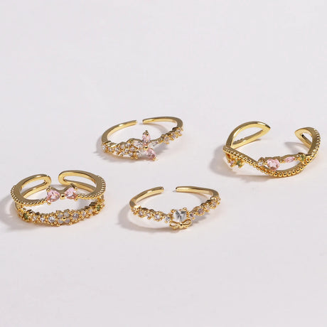 Sweet and Dainty Colourful Zircon Rings Gift Idea