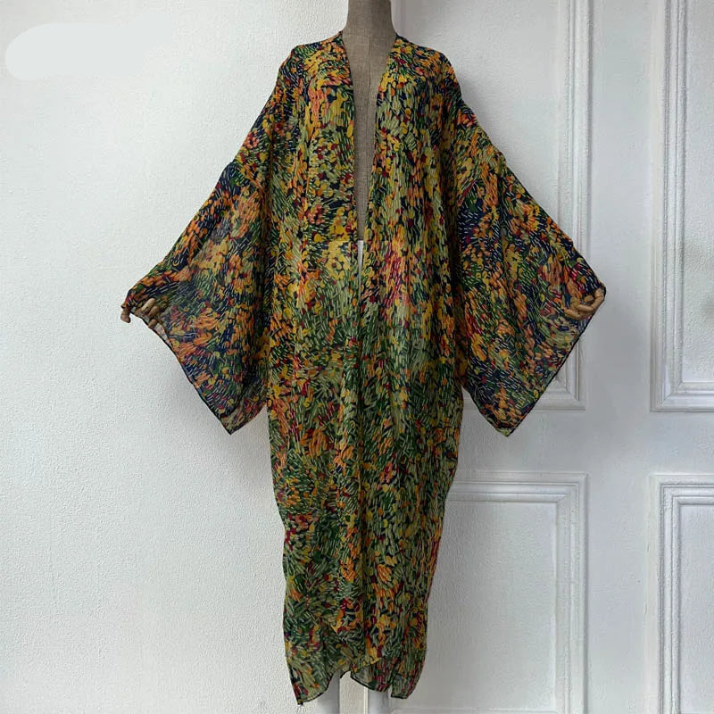Monet's Cover Up Boho Long Kimono Duster