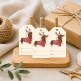 40pcs Dachshund Christmas Tags Gift Labels with Jute Rope