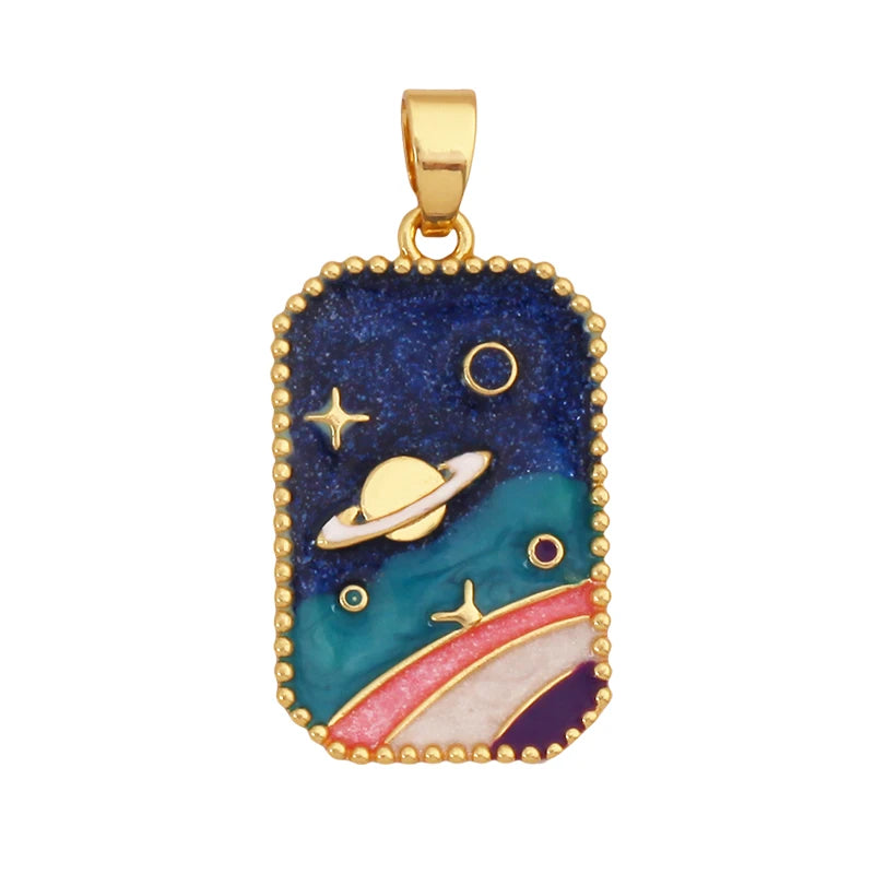 Enamel Heart Flower Dolphin Charm Pendants 18K Gold Plated DIY Bracelets Necklaces Jewellery Making Supplies