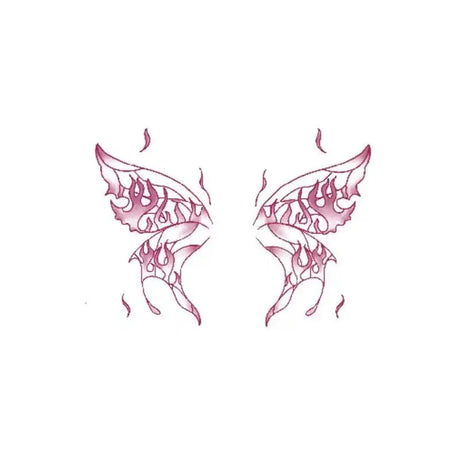 Pink Flame Wings Temporary Tattoo